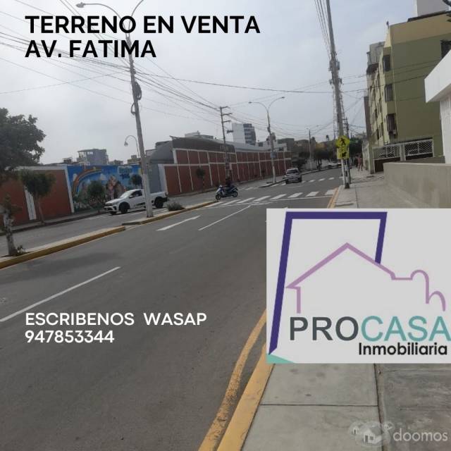 ¡TERRENO EN VENTA! ¡¡¡ Av. Fátima – Zona Residencial