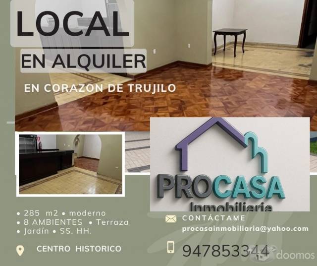 ¡¡LOCAL EN ALQUILER EN CORAZON DE TRUJILLO